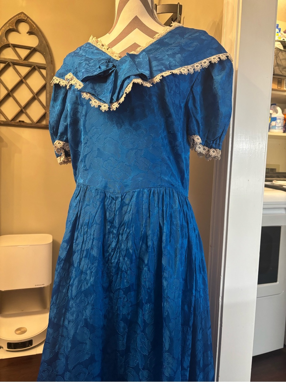 Vintage Handmade Royal Blue Gown - Picture 3 of 12